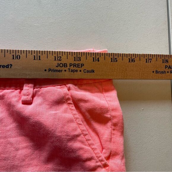 Lilly Pulitzer Neon Orange Linen Shorts Size 00 | Summer Resort Preppy - Picture 5 of 15